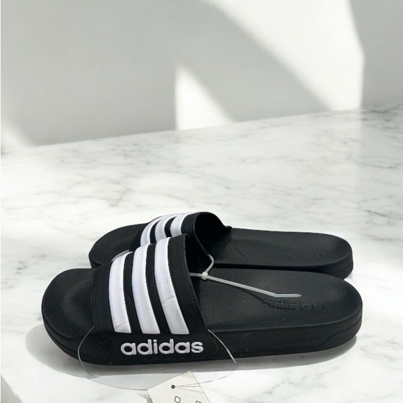 adidas Other - Adidas Adilette Shower Slides Black White Men Women Size 12 13